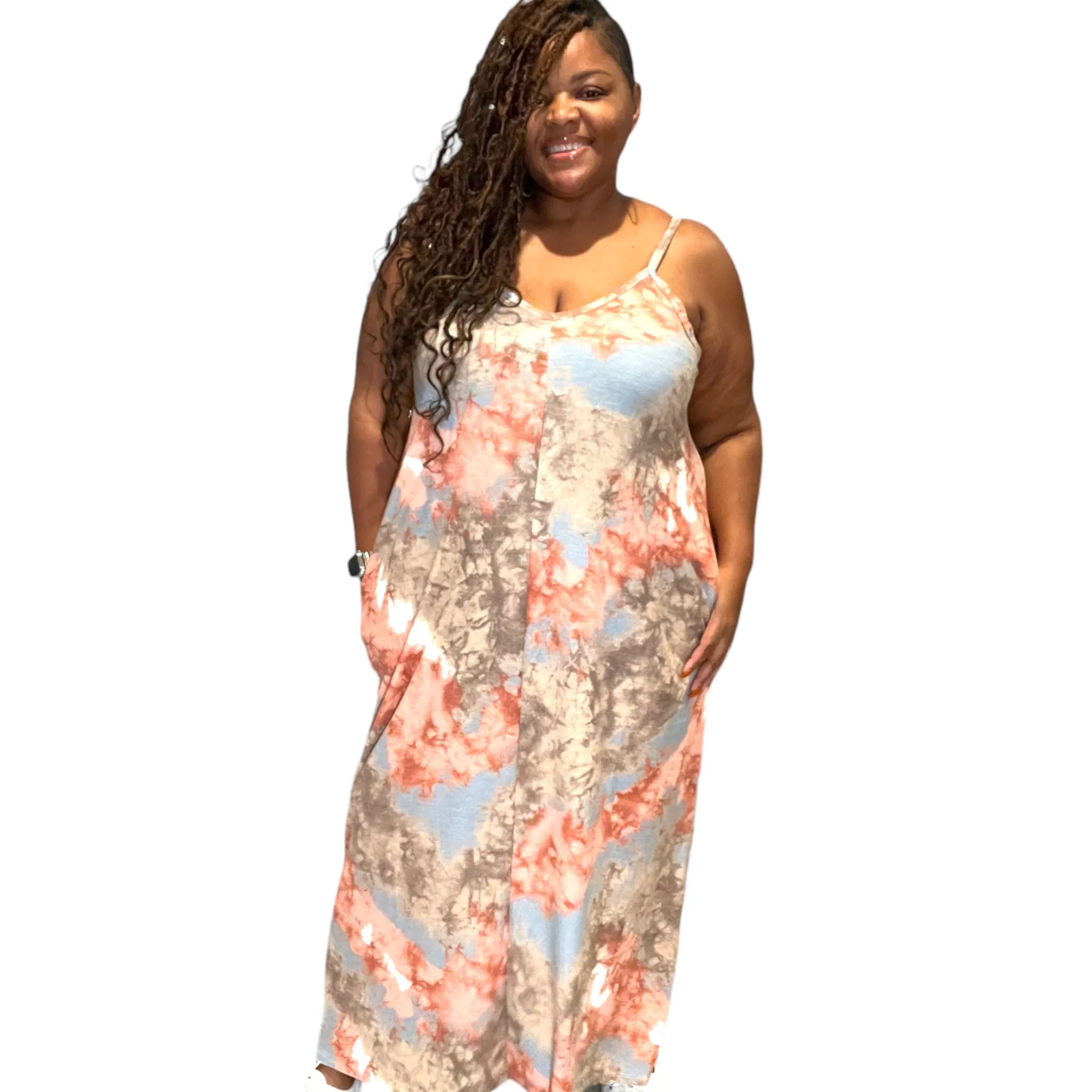Women’s Plus Size Tie Dye Maxi Dress