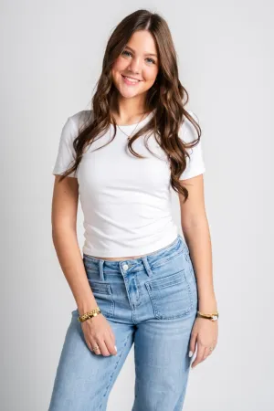 Z Supply second skin crew top white