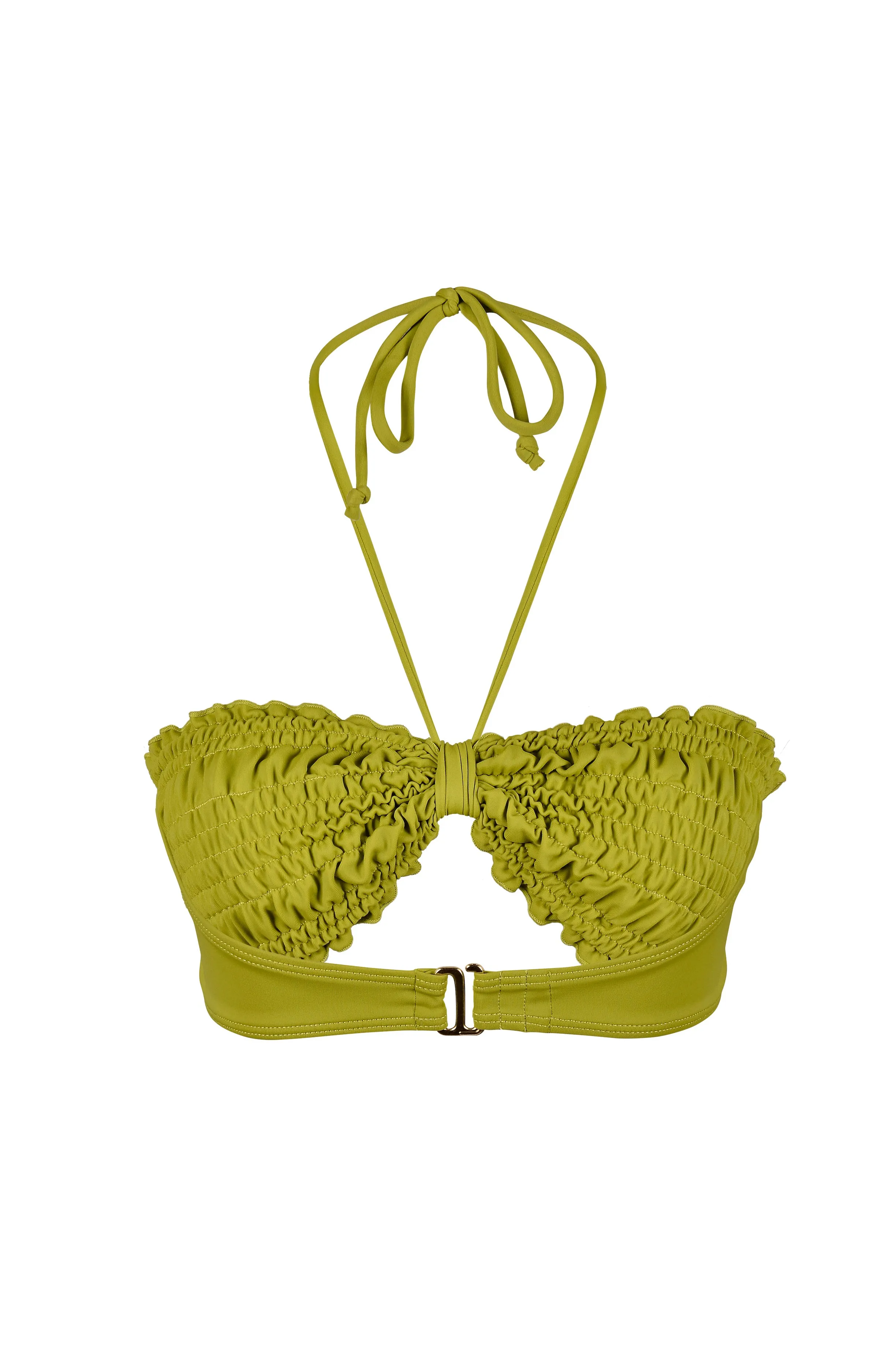Ziemia Ruched Bikini Top Lime