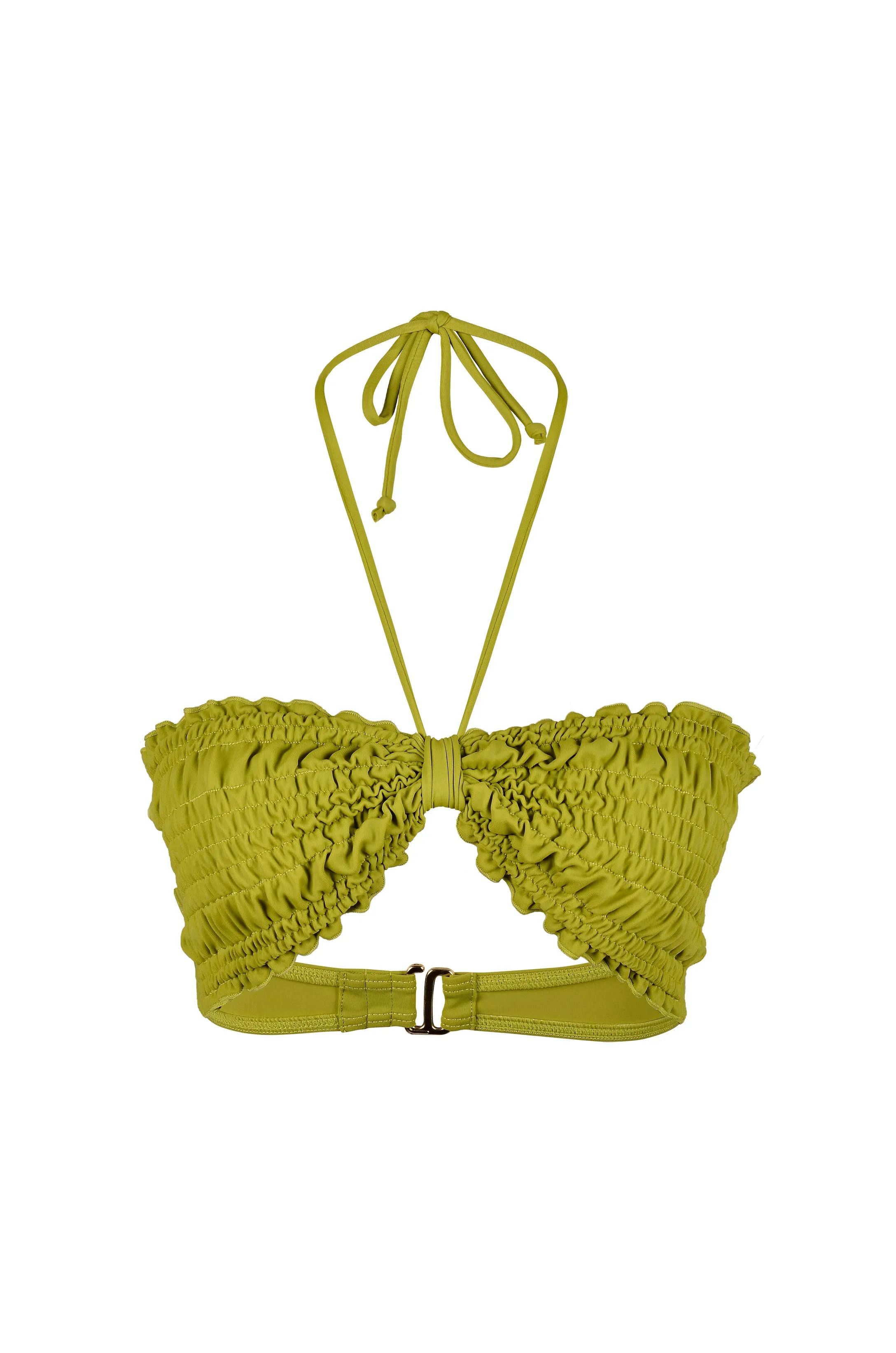 Ziemia Ruched Bikini Top Lime