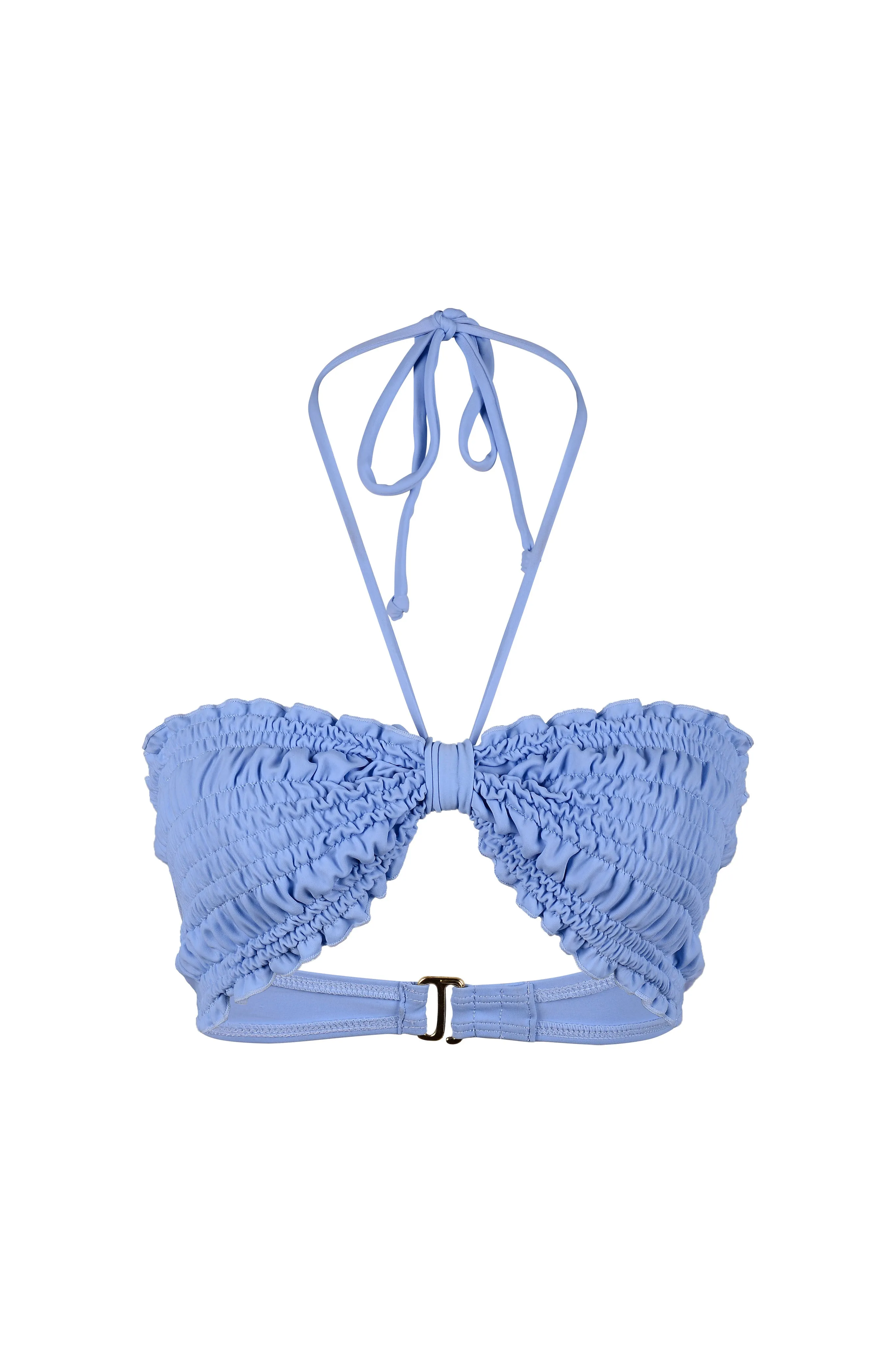 Ziemia Ruched Bikini Top Sky Blue