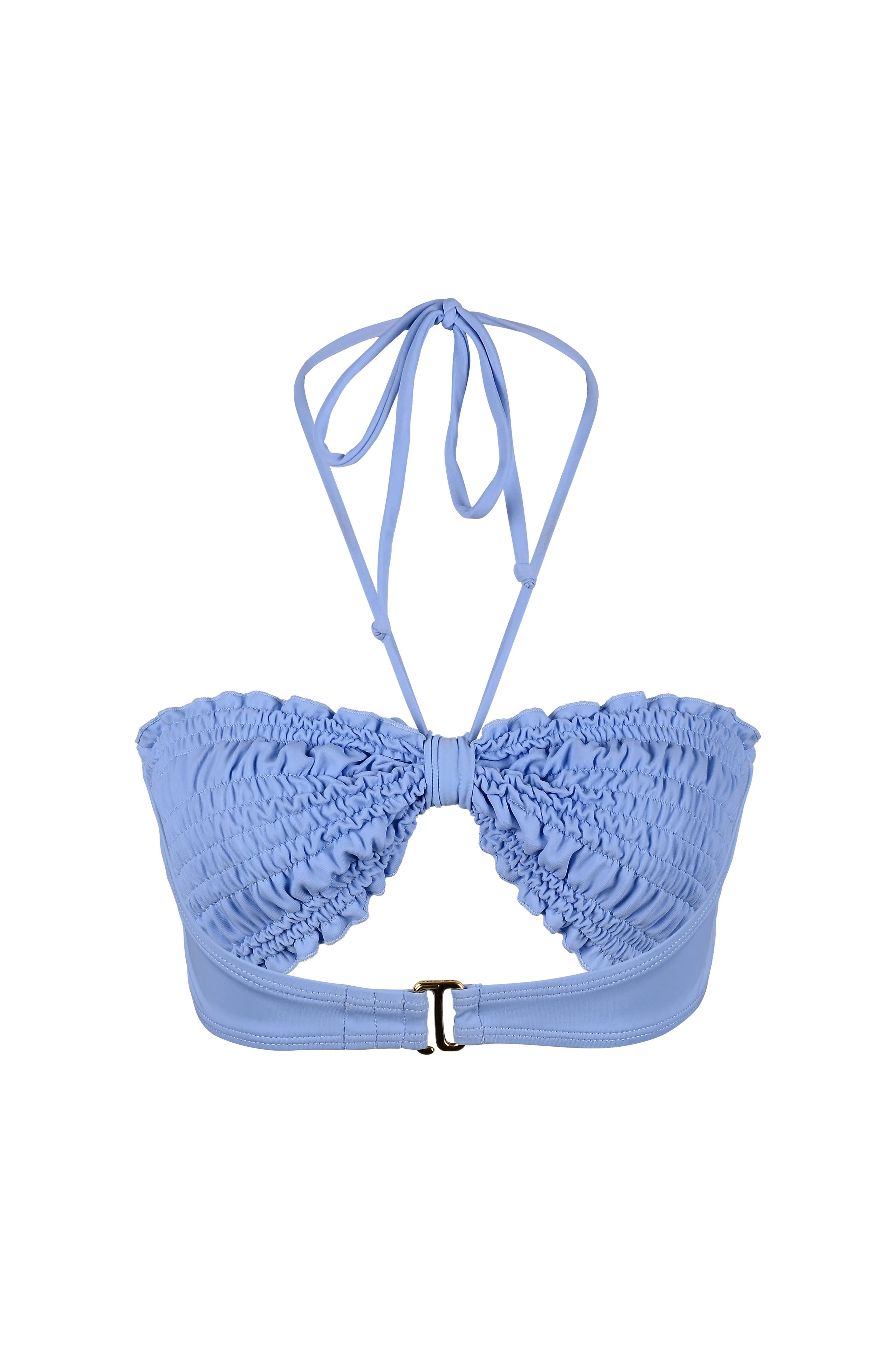 Ziemia Ruched Bikini Top Sky Blue